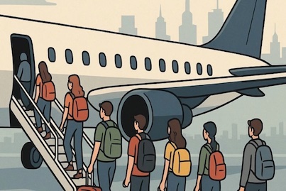 giovani in fuga in cerca di opportunità di lavoro fuori dall'Italia