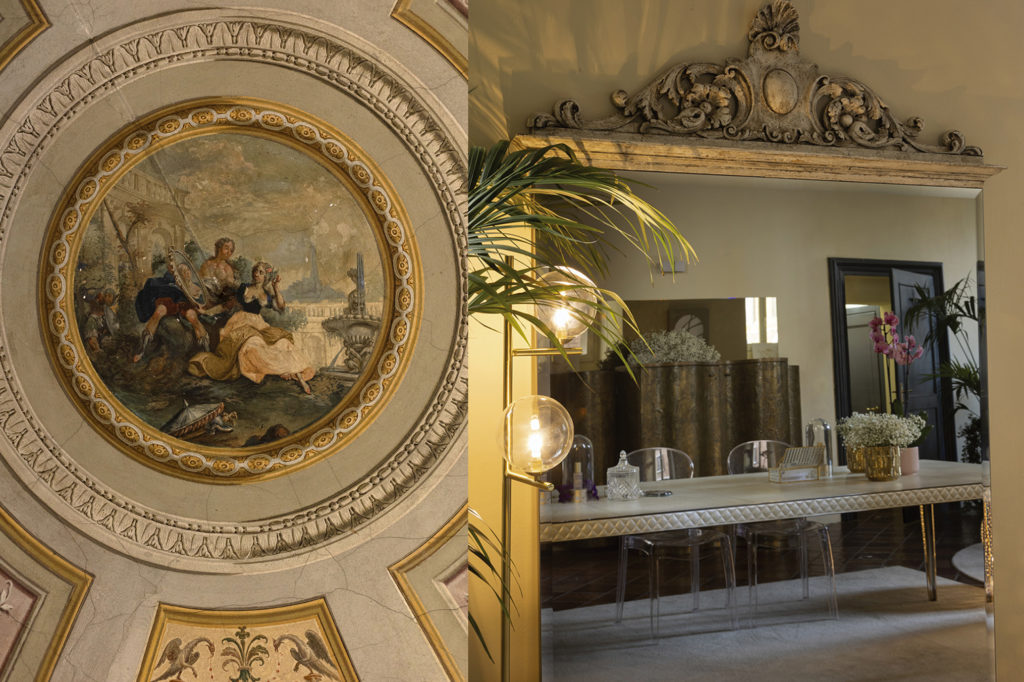 Dettagli degli interni del palazzo di Skindiciotto